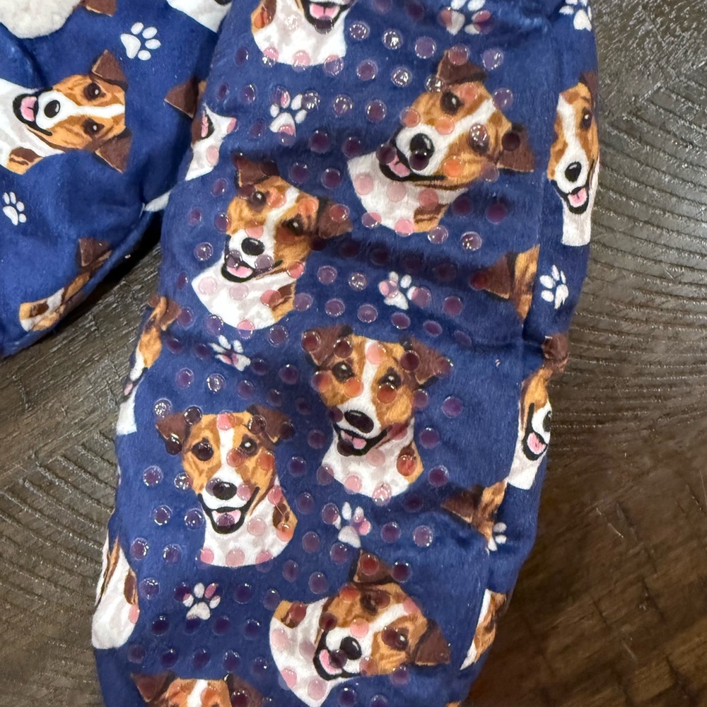 Blue Dog Print Slippers - Picture 2 of 3